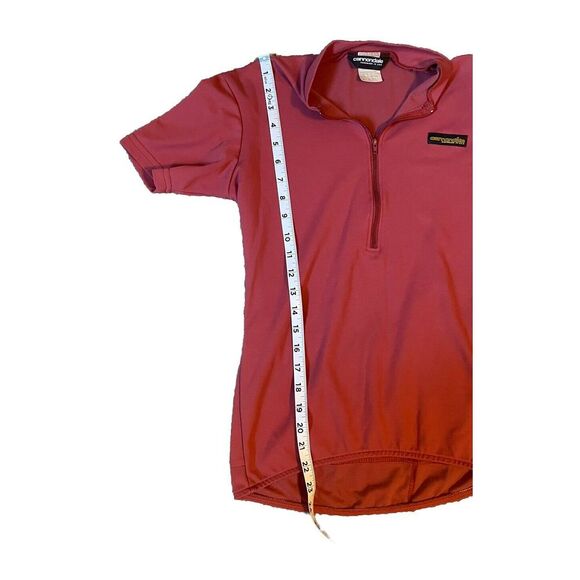 Vintage 1/4 Zip Cannondale Cycling Jersey Small Made In USA Soft Salmon Red - Picture 3 of 5